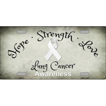 Lung Cancer Ribbon Metal License Plate